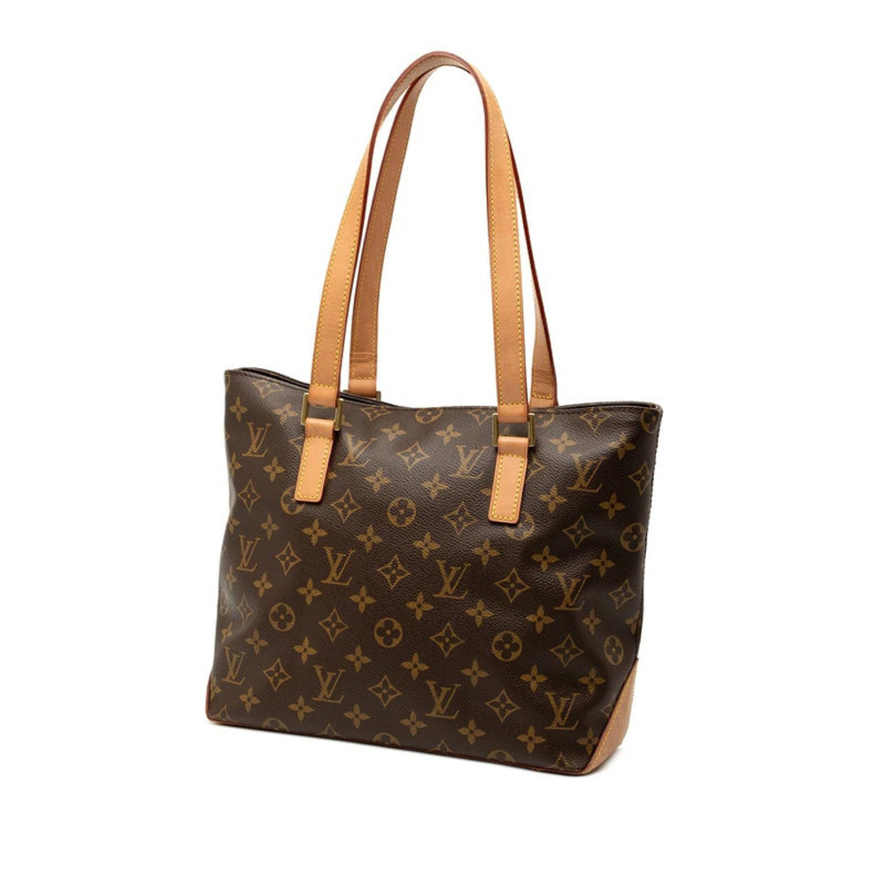 Louis Vuitton Shoulder Brown Tote Monogram Cabas Piano Leather Bag Brown